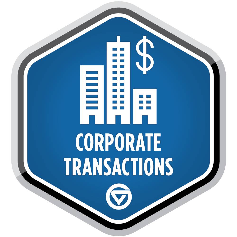 Corporate transactions badge.